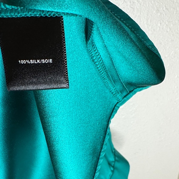 Lafayette 148‎ New York Turquoise 100% Silk Blouse - Picture 8 of 13